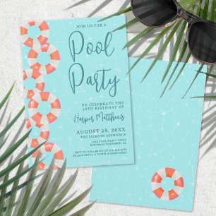 Convites Festa de Aniversário de 16 Anos na Piscina de Verã