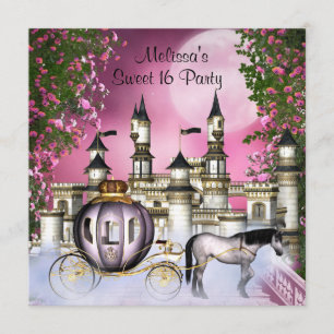 Convites Festa de Aniversário de 16 Anos Princesa das Rosas