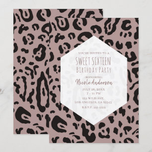 Convites Festa de Aniversário de 16 Anos Rosa Bege Mauve Gu