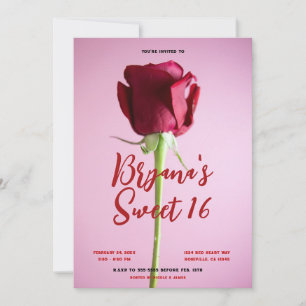 Convites Festa de Aniversário de 16 Anos Rosa Doce Rosa Ver