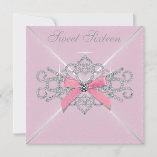 Convites Festa de Aniversário de 16 Anos Sweet 16 com Diama (Frente)