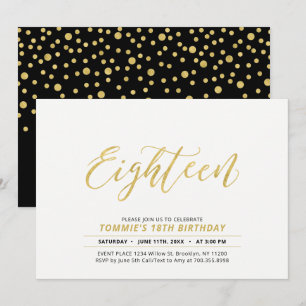 Convites Festa de Aniversário de 18 Anos com Letreiro Simpl