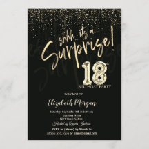 Festa de Aniversário de 18 Anos Surpresa Dourada