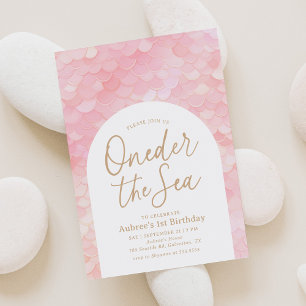 Convites Festa de Aniversário de 1 Ano da Sereia Rosa Onede
