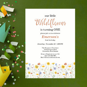 Convites Festa de Aniversário de 1 Ano de Flor Silvestre Co