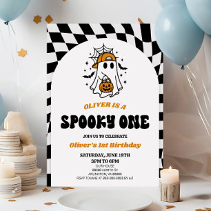 Convites Festa de Aniversário de 1 Ano Spooky One Halloween
