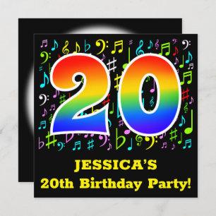 Convites Festa de aniversário de 20: Símbolos Musicais, Rai