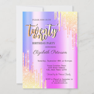 Convites Festa de Aniversário de 21 anos com Efeito Ombre e