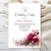 Festa de Aniversário de 21 Anos com Floral Rosa Vi