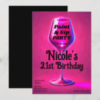 Festa de Aniversário de 21 Anos com Taça de Vinho 