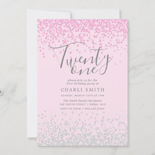 Convites Festa de aniversário de 21 anos das Garotas Glitte