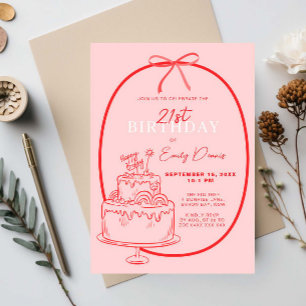 Convites Festa de aniversário de 21 anos de Borda Retroativ