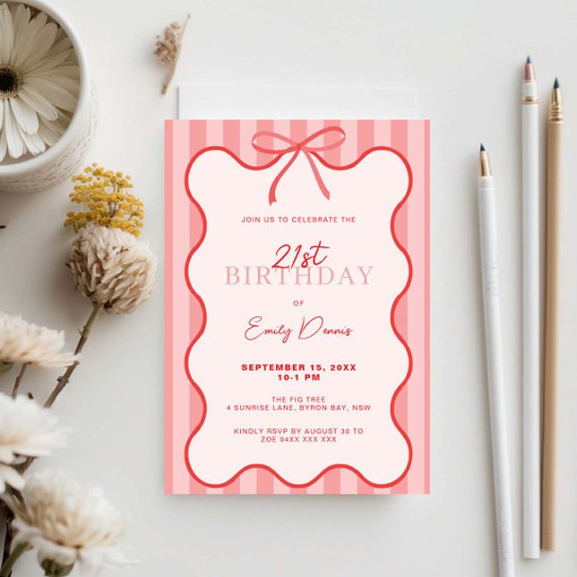 Convites Festa de aniversário de 21 anos de Borda Retroativ (Criador carregado)
