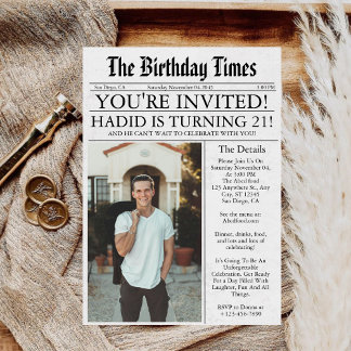 Convites Festa de aniversário de 21 anos de Fotografia Diár