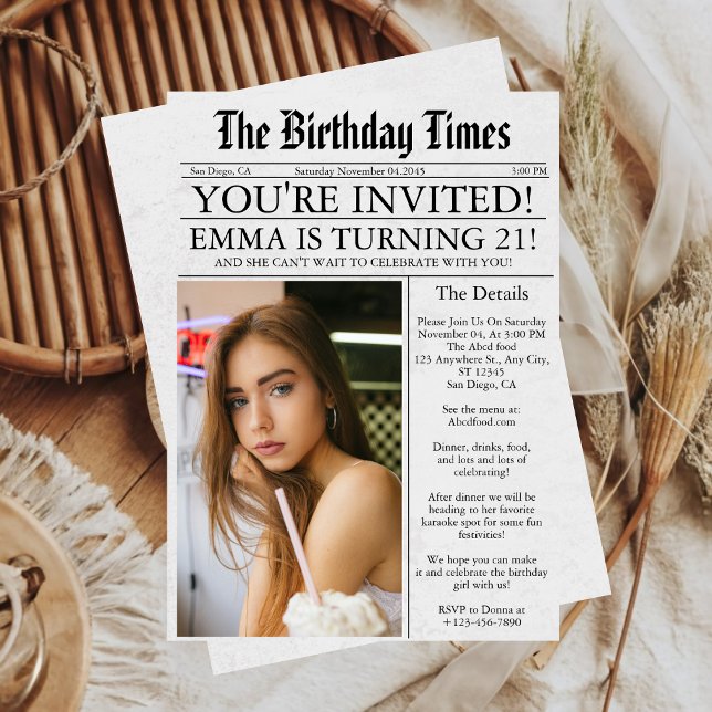 Convites Festa de aniversário de 21 anos de Fotografia Diár (Criador carregado)