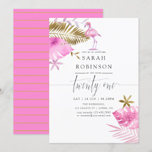 Convites Festa de Aniversário de 21 Anos do Flamingo Tropic