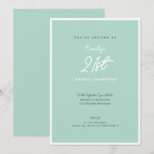 Festa de Aniversário de 21 Anos Elegante Simples M