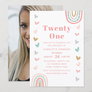 Convites Festa de aniversário de 21 anos Moderna do Arco-