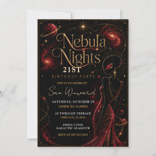 Convites Festa de Aniversário de 21 Anos Nebula Nights