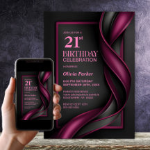 Festa de Aniversário de 21 Anos Vermelho e Preto A