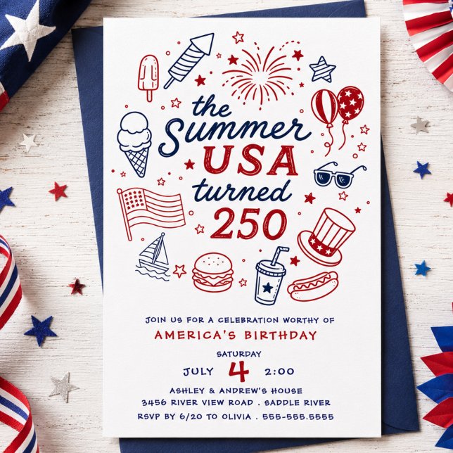 Convites Festa de Aniversário de 250 Anos da América (Criador carregado)