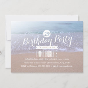 Convites Festa de aniversário de 25 da Elegant Beach Morni