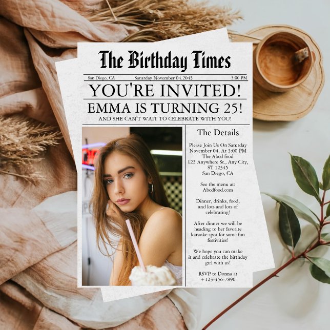 Convites Festa de aniversário de 25 de Fotografia Diária Ún (Criador carregado)