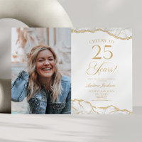 Festa de aniversário de 25 de Imagem Dourada Branc