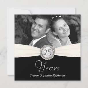 Convites Festa de Aniversário de 25 - Estilo de Faux Pocke