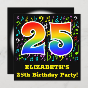 Convites Festa de aniversário de 25: Símbolos Musicais, Rai