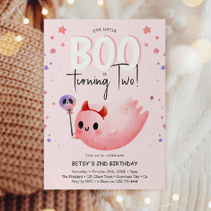 Convites Festa de Aniversário de 2 anos da Pequena Boo Rosa