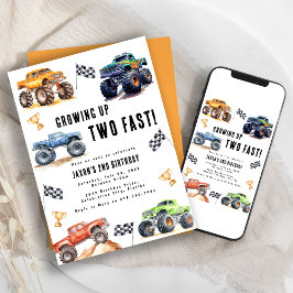 Convites Festa de Aniversário de 2 Anos de Dois Caminhões M