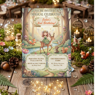 Convites Festa de Aniversário de 2 Anos Floresta Senhora Fa