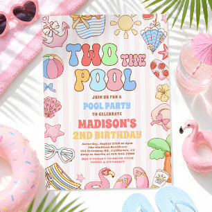 Convites Festa de Aniversário de 2 Anos na Piscina de Verão