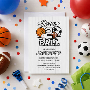 Convites Festa de Aniversário de 2 Anos Tema Esportes Born