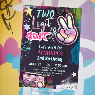 Convites Festa de Aniversário de 2 anos Two Legit To Quit 9