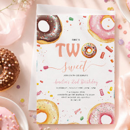 Convites Festa de Aniversário de 2 anos Two Sweet Donuts