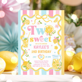 Convites Festa de Aniversário de 2 Anos Two Sweet Lemon Sum