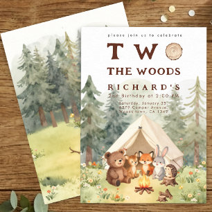 Convites Festa de Aniversário de 2 anos Two the Woods Happy