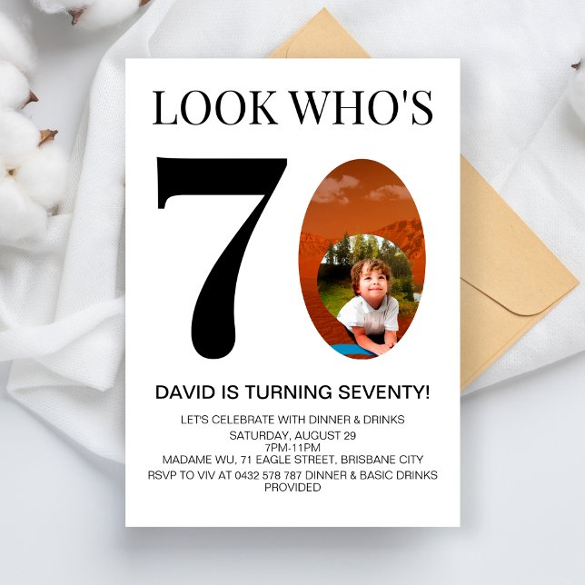 Convites Festa de Aniversário de 30, 40, 50, 60 e 70 Anos (Criador carregado)