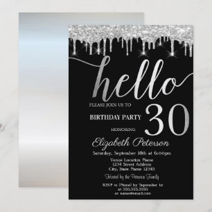 Convites Festa de Aniversário de 30 anos com Brilhos Pratea