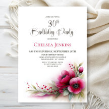 Festa de Aniversário de 30 Anos com Floral Rosa Vi