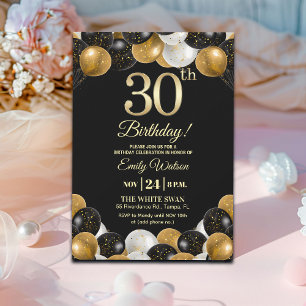 Convites Festa de Aniversário de 30 anos com Lantejoulas Pr