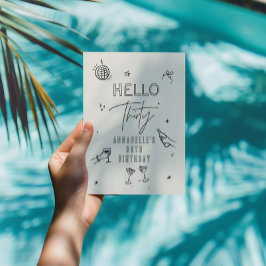 Convites festa de aniversário de 30 anos com puxador de mão