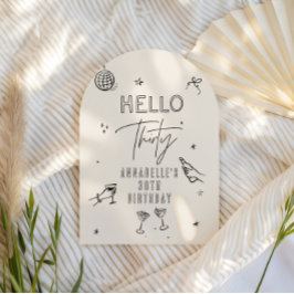 Convites festa de aniversário de 30 anos com puxador de mão