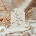 Convites festa de aniversário de 30 anos com puxador de mão<br><div class="desc">Creme e aniversário de 30 anos preto desenhado à mão bebe coquetel de arco de bola de disco coquetel convidado.</div>