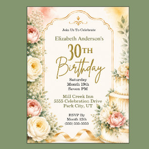 Convites Festa de Aniversário de 30 anos da Bela Peônia