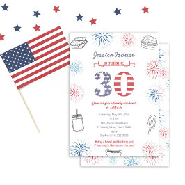 Convites Festa de aniversário de 30 anos da família Red Whi