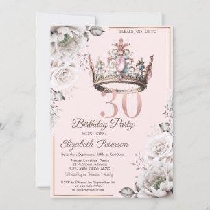 Convites Festa de Aniversário de 30 anos da Princesa Coroa