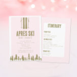 Convites Festa de aniversário de 30 anos de Apres Ski Winte<br><div class="desc">Perfeito para Festas de aniversário de 30 anos de Esqui de Apres e getaways de inverno! Com um design cor-de-rosa e ouro ousado e fontes modernas, estes convites são perfeitos para a sua viagem às raparigas. As costas incluem espaço para o seu itinerário. Localizar itens de parte correspondentes no meu...</div>